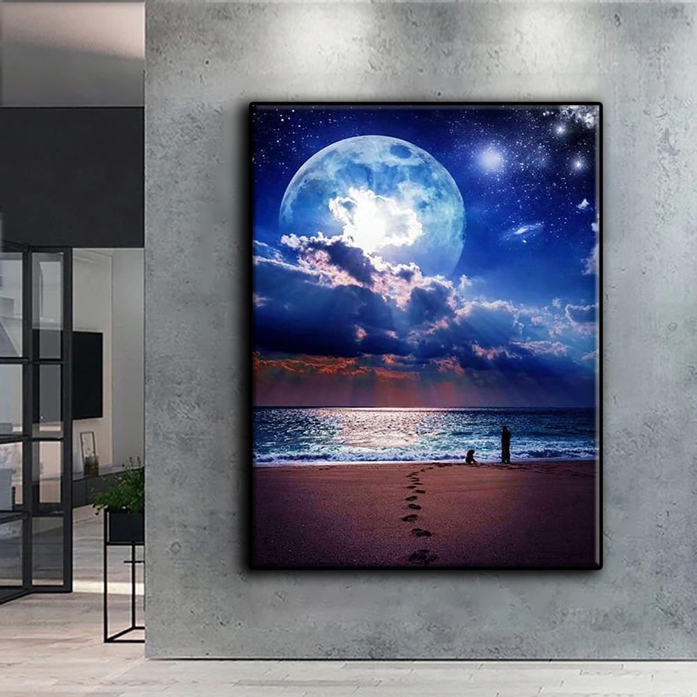 Pittura Diamante 5D Fai da Te Luna Piena Pittura Diamante 5D