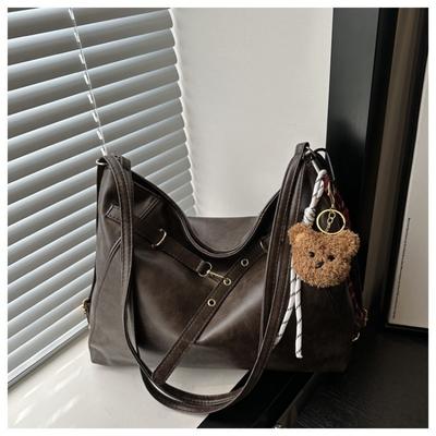 Retro Large-capacity Tote Bag A Versatile and Casual Commuting Single or Double Shoulder Crossbody Bag for Women