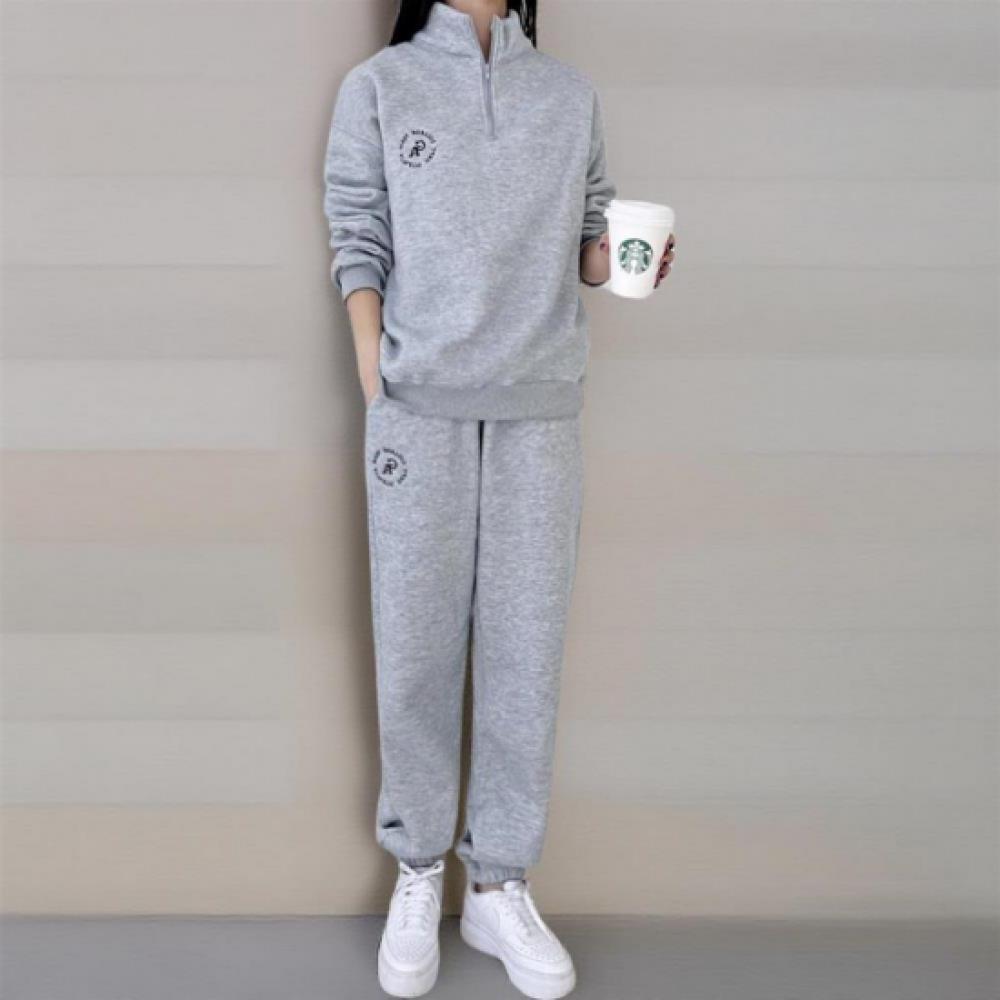 New ArrivalS Open Run Women S Fleece Half Zip looSe Fit SweatShirt Jogger pantS