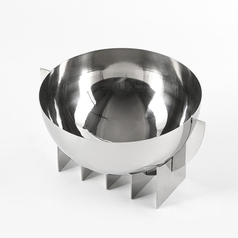Stainless Steel Fruit Bowl Circular Snacks Nuts Salad Dinng Plates Minimalist Beautiful Food Dishes Kitchen Restaurant Tableware