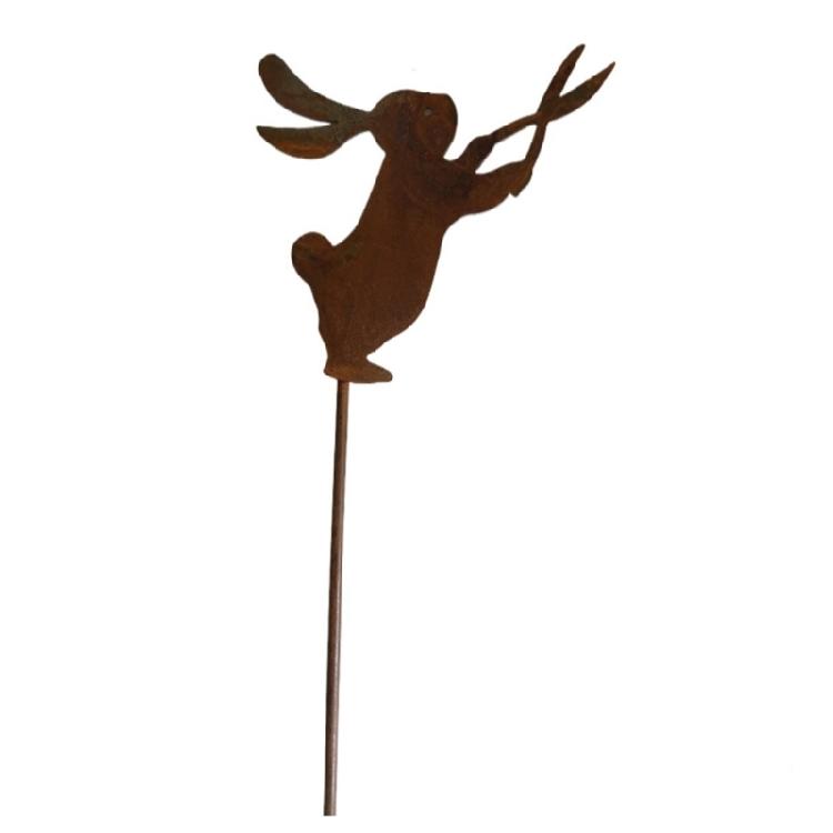 Animal Rabbit Decors Iron Decorative Rabbit Stakes Creative Animal Statues Stake