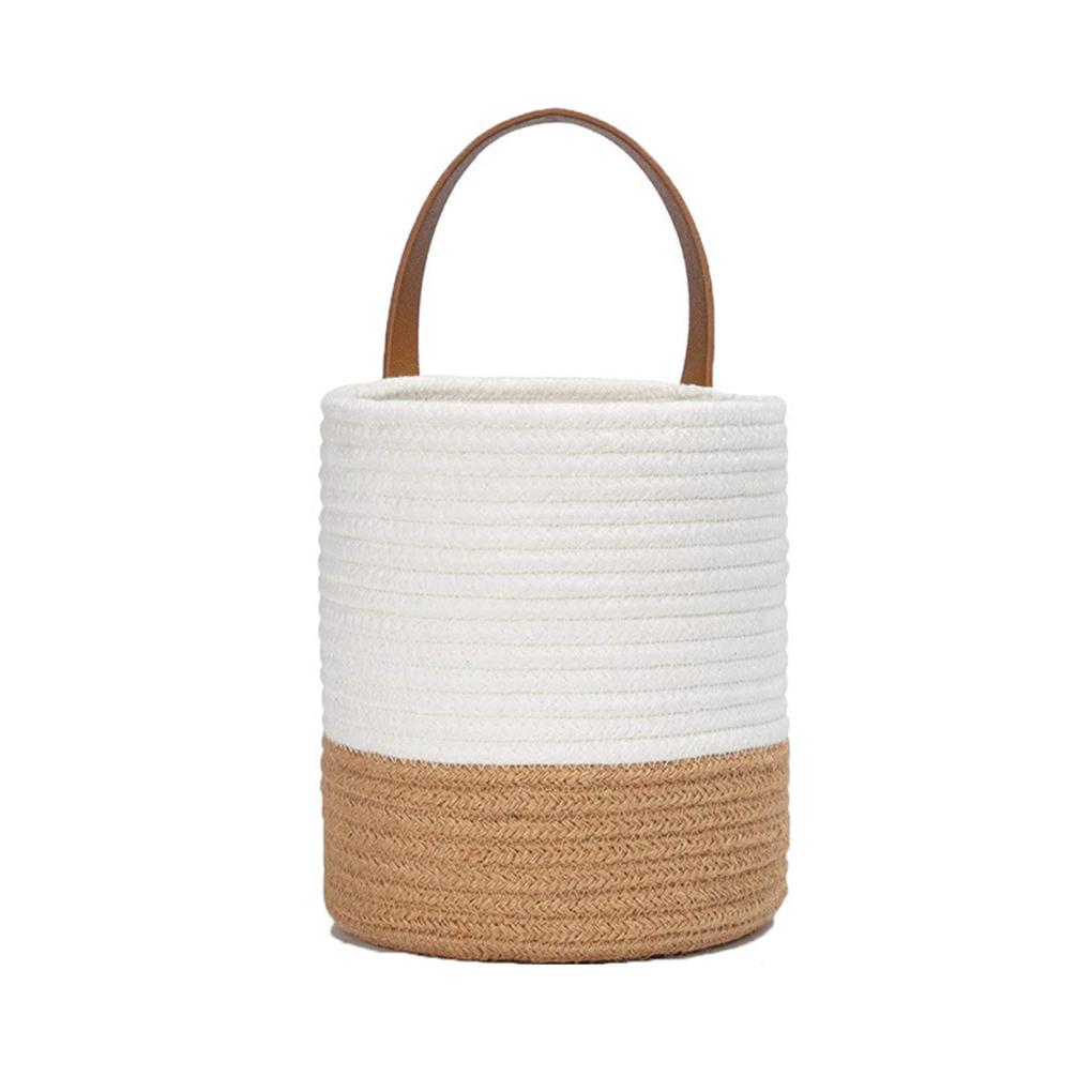 Подвесная корзина для хранения белья, пикника, растения, полотенца, игрушка, скандинавский стиль, плетеный горшок, кашпо, косметика, настольный домашний декор для сада 16*18cm