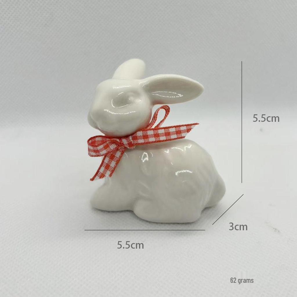 Kreatives Keramik-Kaninchen-Ornament für die Heimdekoration - Ideal für Wohnzimmer, Eingangsbereich oder Weinschrank.
