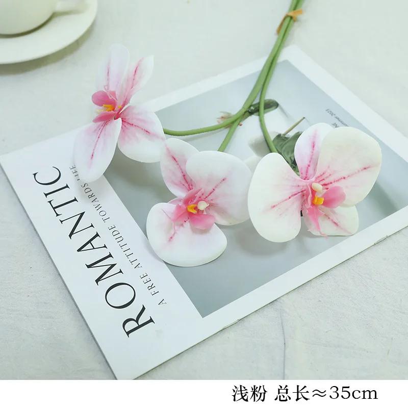 12Pc 3D Print Film Phalaenopsis Artificial Flowers Party Home Decoration Ornaments Fake Flowers Butterfly Orchid Wedding Bouquet