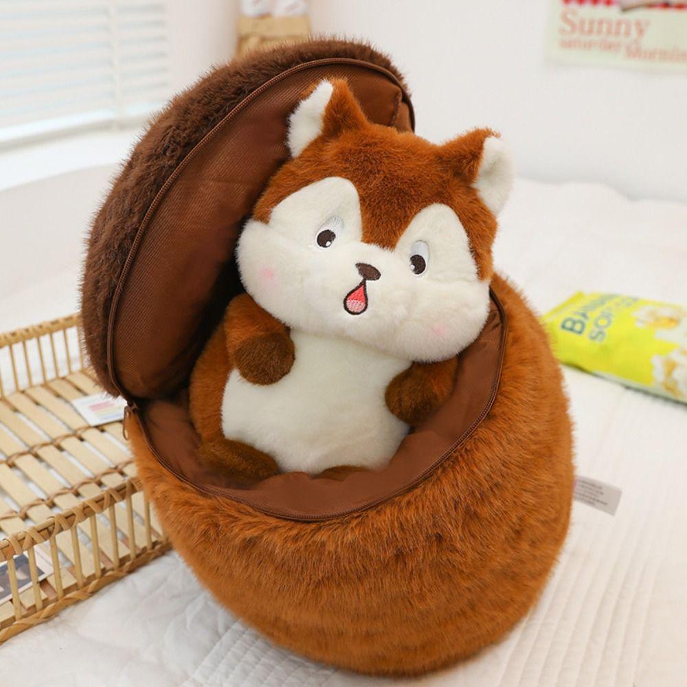 Detachable Squirrel 2 In 1 Plush Toys Soft Stuffed Soft Animal Dolls Kids Gifts