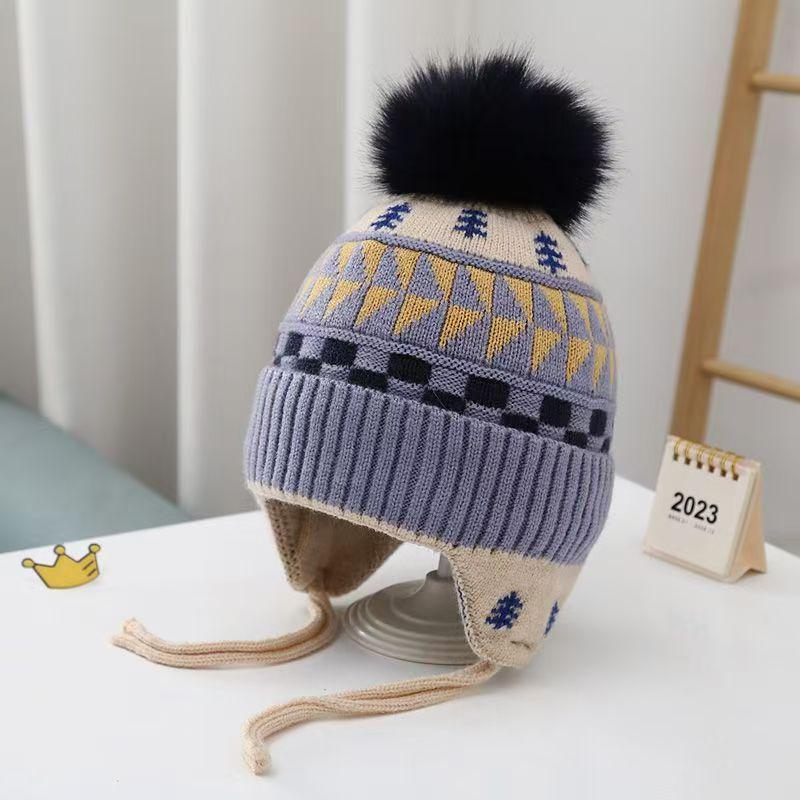 Children's Warm Wool Ushanka: Windproof Ear Protection Hat for Boys and Girls