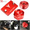 For Yamaha MT09 Mt 09 07 2014- MT07 -2023 Accessories Motorcycle Front and Rear Brake Tank Cap + Engine Oil Filler Cap