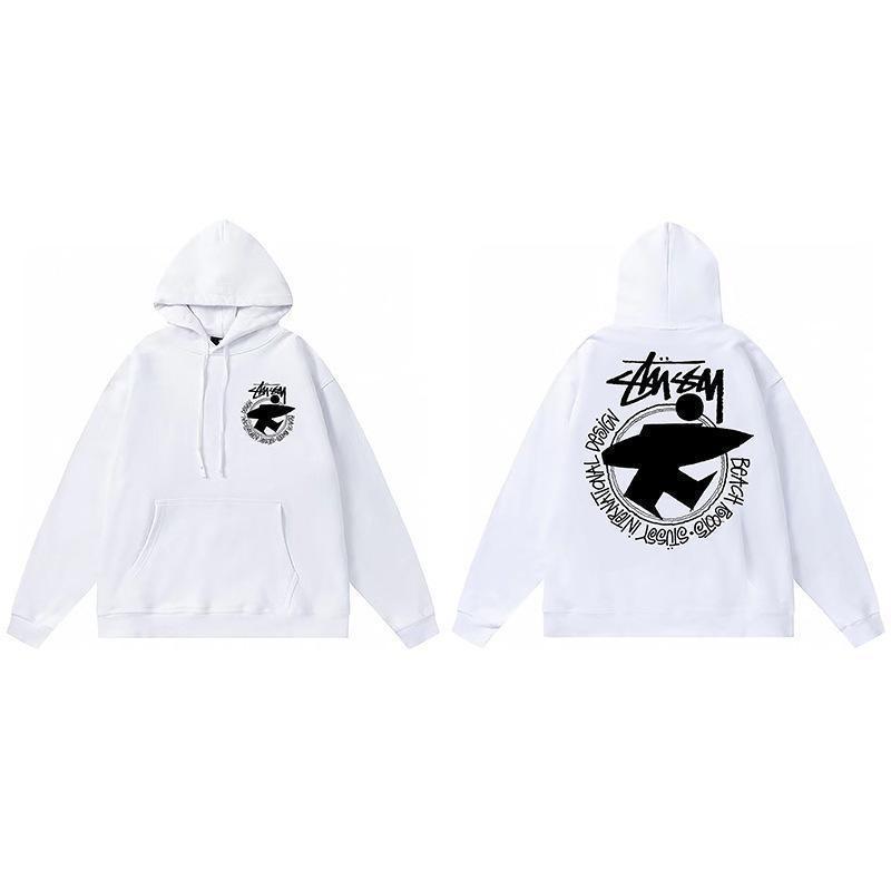 Stussy Mens Hooded Sweatshirt Casual Loose Fit Streetwear Printed Pullover