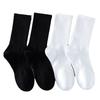 0-Pin socks men's and women's medium tube socks solid color long tube couple socks black and white student sports breathable