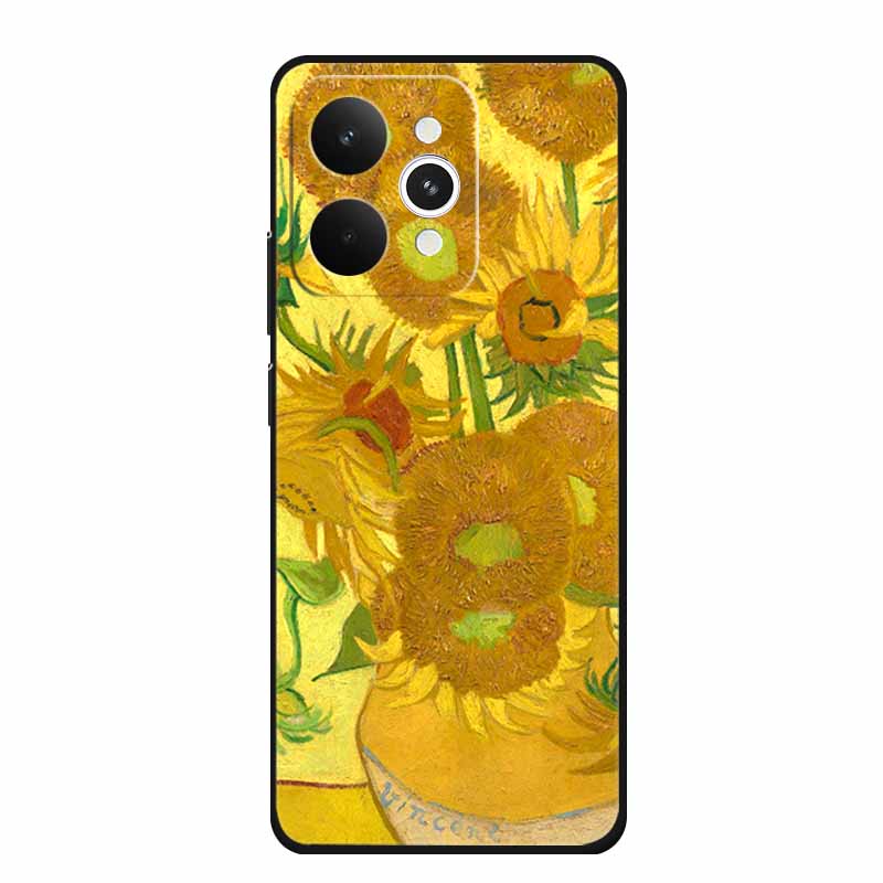 For Realme 15 15 Pro 5G Black Case 3D TPU Silicone Soft Back Cover For Realme C15 6.5" Funda Emboss Relief Flowers Bag Casing