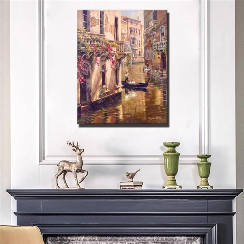Classical Venice City Landscape Canvas Painting Printed Landscape Posters and Prints Living Room Bedroom Home Decor Picture
