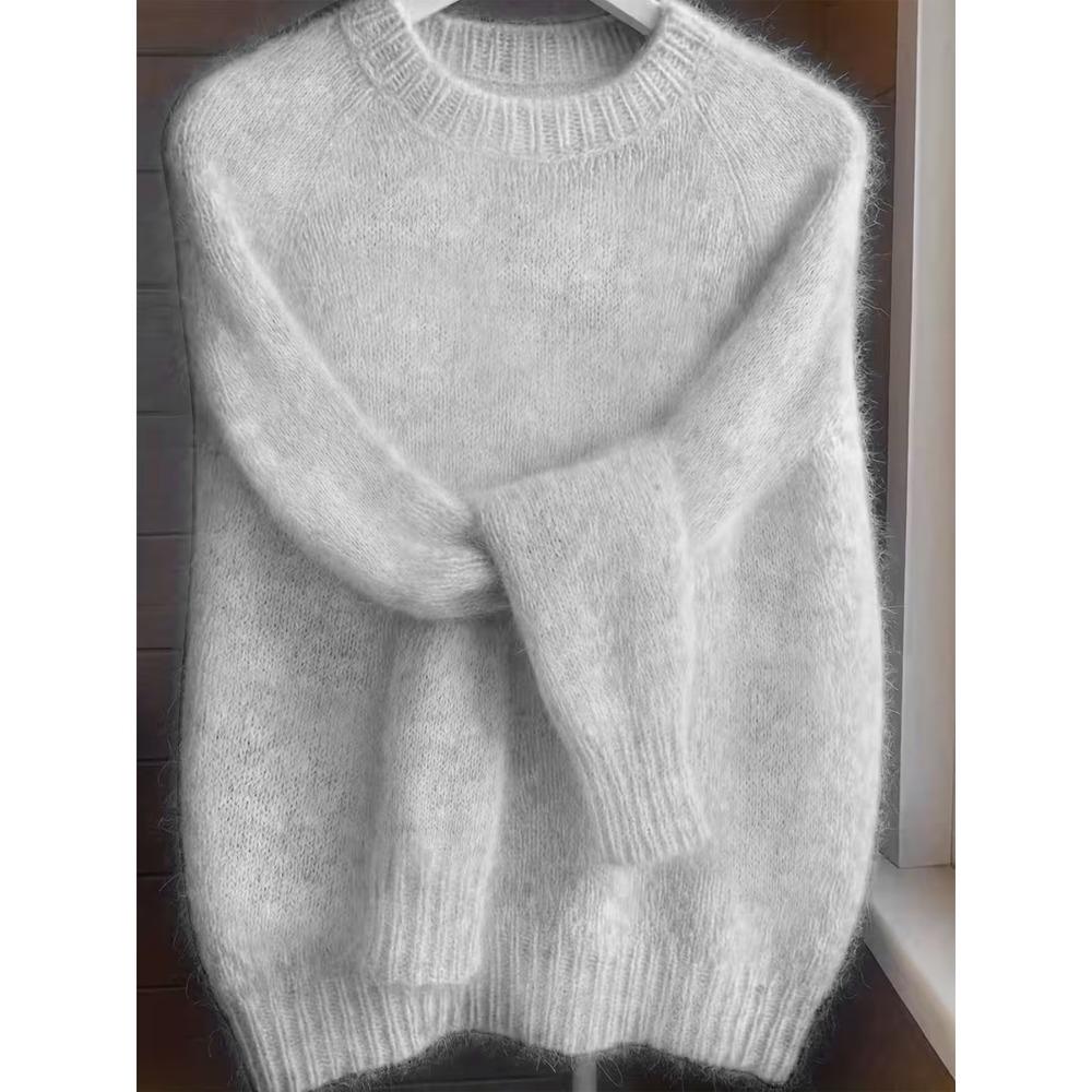 Weicher Ästhetischer Vintage Strickpullover Damen Frühling Herbst Locker Gemütlich Lässiger Leichter Dünner Pullover