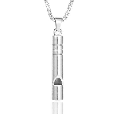 Unisex Hip-Hop Disco Whistle Pendant Necklace - Trendy Student Sweater Chain Accessory