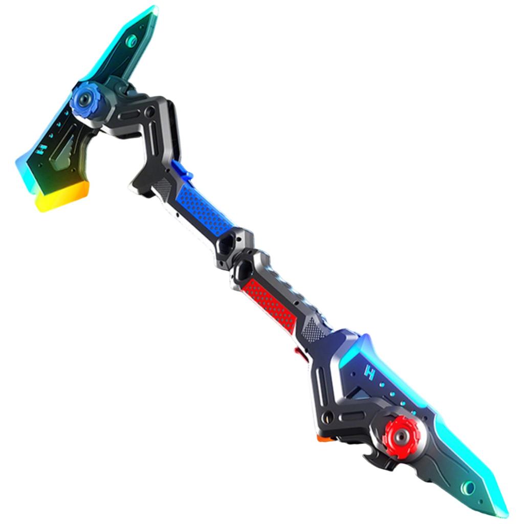 Transforming Light-Up Toy Weapon for Boys Laser Sword and Axe Combination with Sound Effects and Dual Mode Functionality