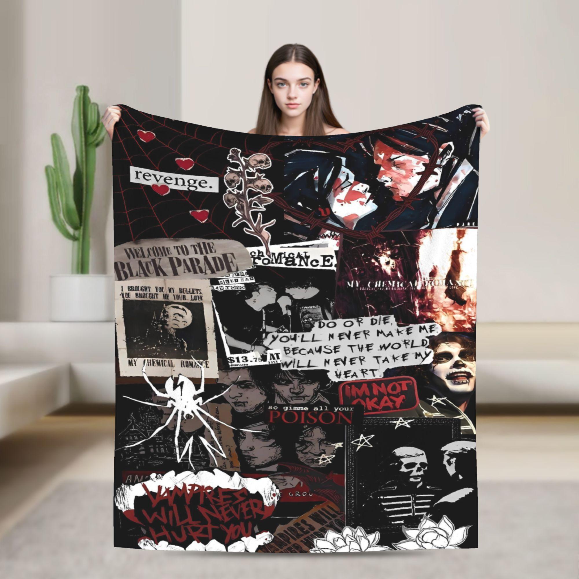 My Chemical Romance Danger Days Паучье одеяло Качество Супер Теплое Плед Зимний Декоративный Для Спальни Графическое Покрывало 30x40in