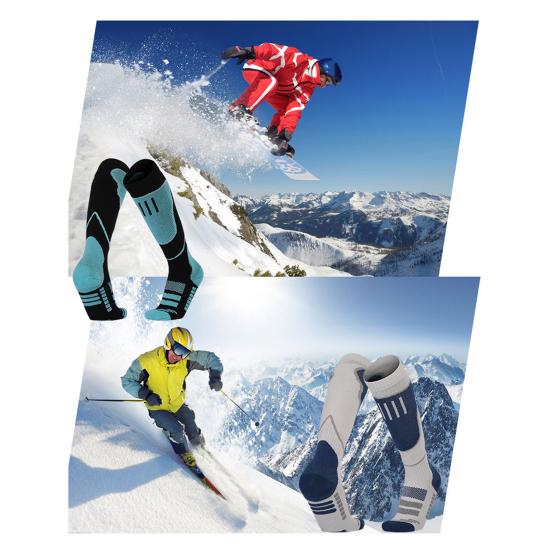 Yousheng Stretchy Ski Socks Men Women Knee High Thermal Athletic Socks Compression Shock Absorption Winter Socks for Snowboarding Hiking Hunting