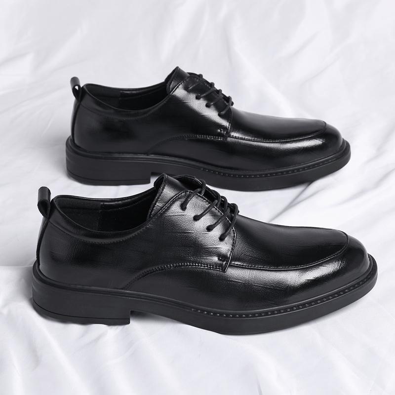 British Style Man Sneakers Casual Leather Men Oxford Shoes Lace-up Business Shoes Classic Comfy Formal Dress Footwear Suit Shoes