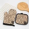 New Kitchen Gloves Insulation Leopard Pattern Pad Cooking Microwave Gloves Baking BBQ Oven Potholders Oven Mitts Potholder Pad for Kitchen