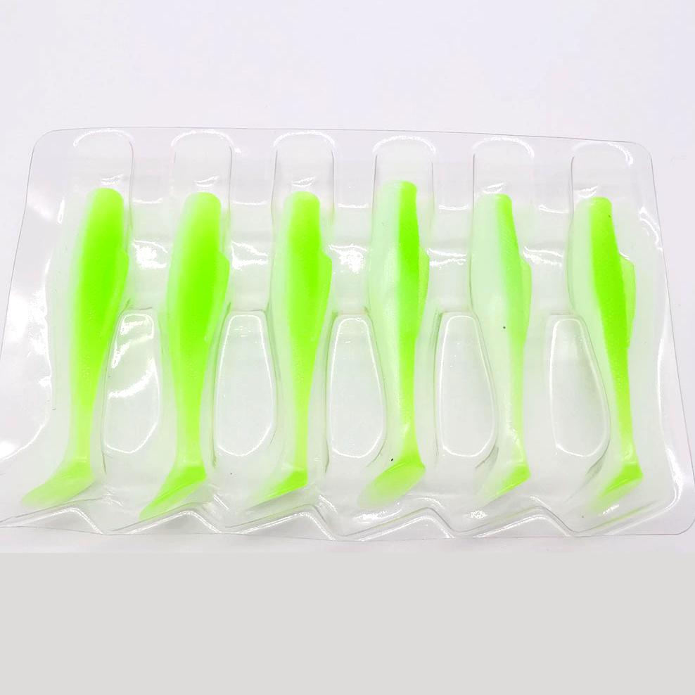 DUODUOYU 6 SZT NOWA MIĘKKA PRZYNĘTA WĘDKARSKA TPE 1,7g/55mm Ogon T Miękki Silikonowy Wobbler Smuga Na Szczupaka Okonia Przynęty Wędkarskie