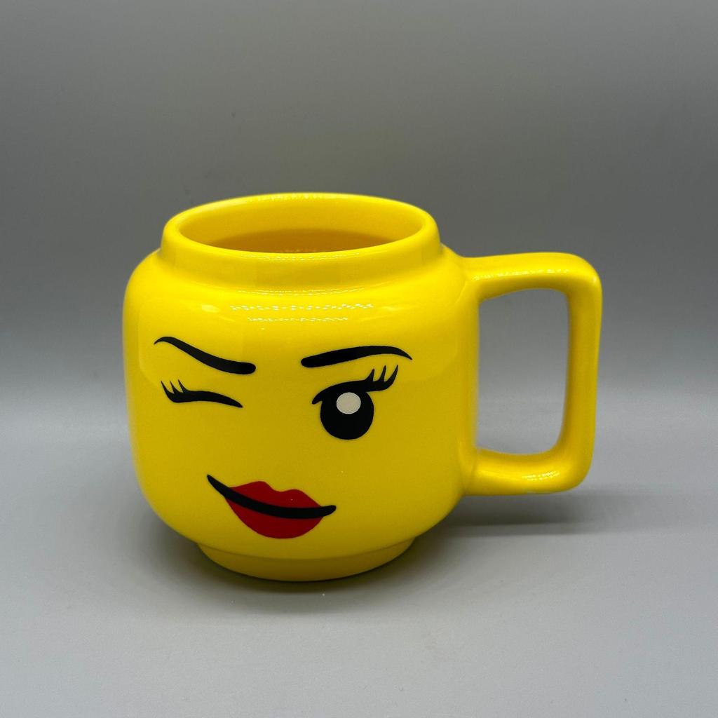 Creative Personality Cute Expression Ceramic Mug | Little Figure Head with a Smiling Face | Unique Gift Cup for Drinking Water.