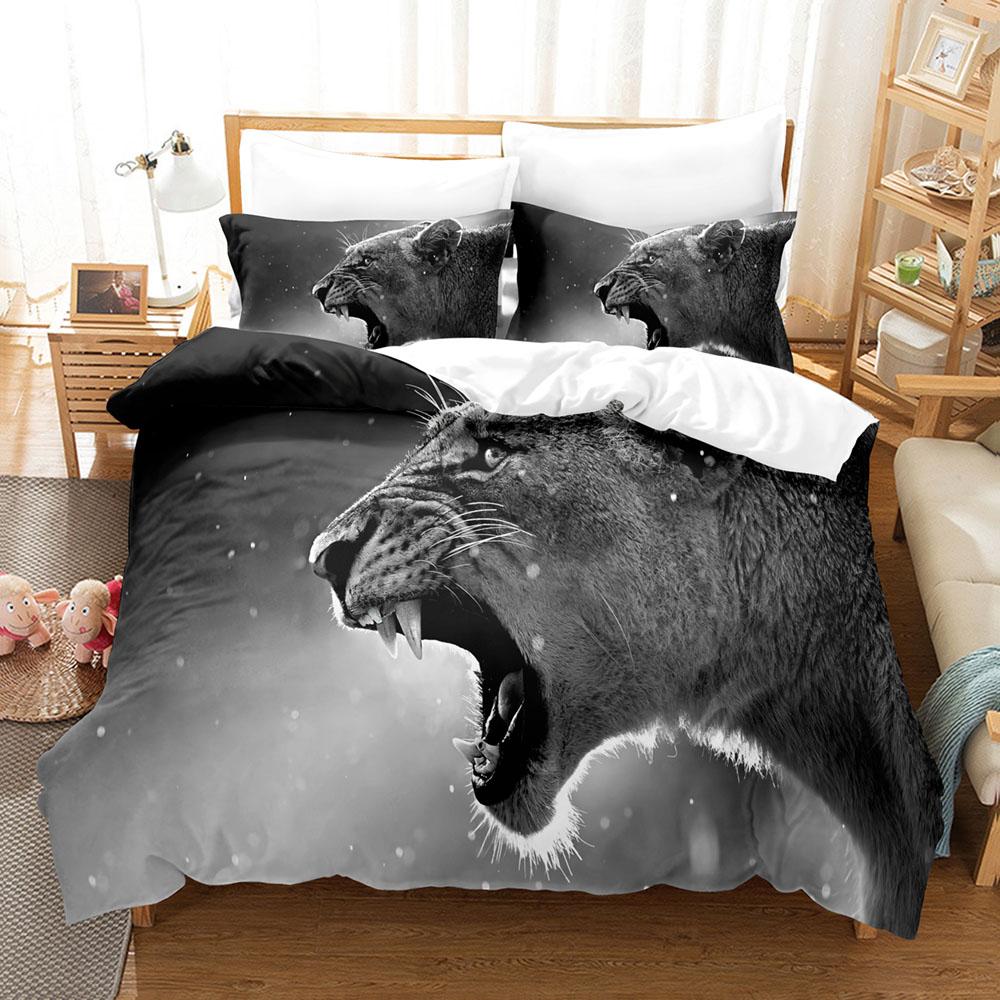 3D The Lion Bedding Sets Duvet Cover Set With Pillowcase Twin Full Queen King Bedclothes Bed Linen