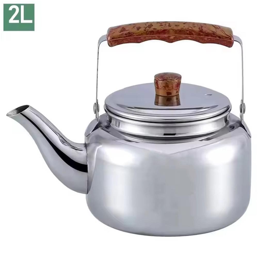 New 1L/1.5L/2L Tea Pot Large Capacity Stainless Steel Hotboiling Pots Fast Heating Coffee Pot Home Camping