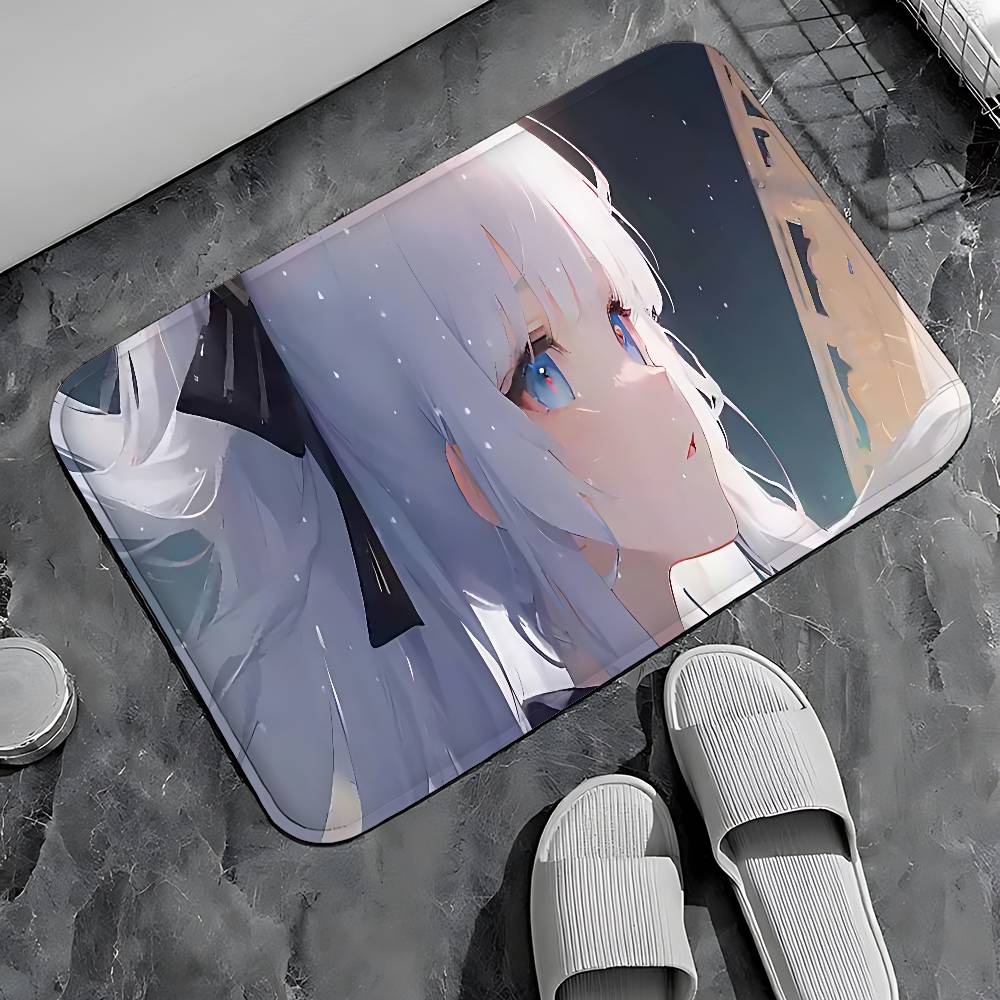 Genshin Impact Kamisato Ayaka Entry Door Floor Mat Festive Decorations Carpet Bathroom Anti-slip Mat Entrance Doormat
