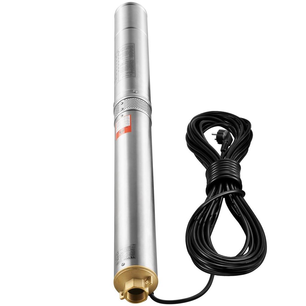 Deep Well Submersible Pump Stainless Steel Water Pump 1500W 9.8 m³/h 108 m