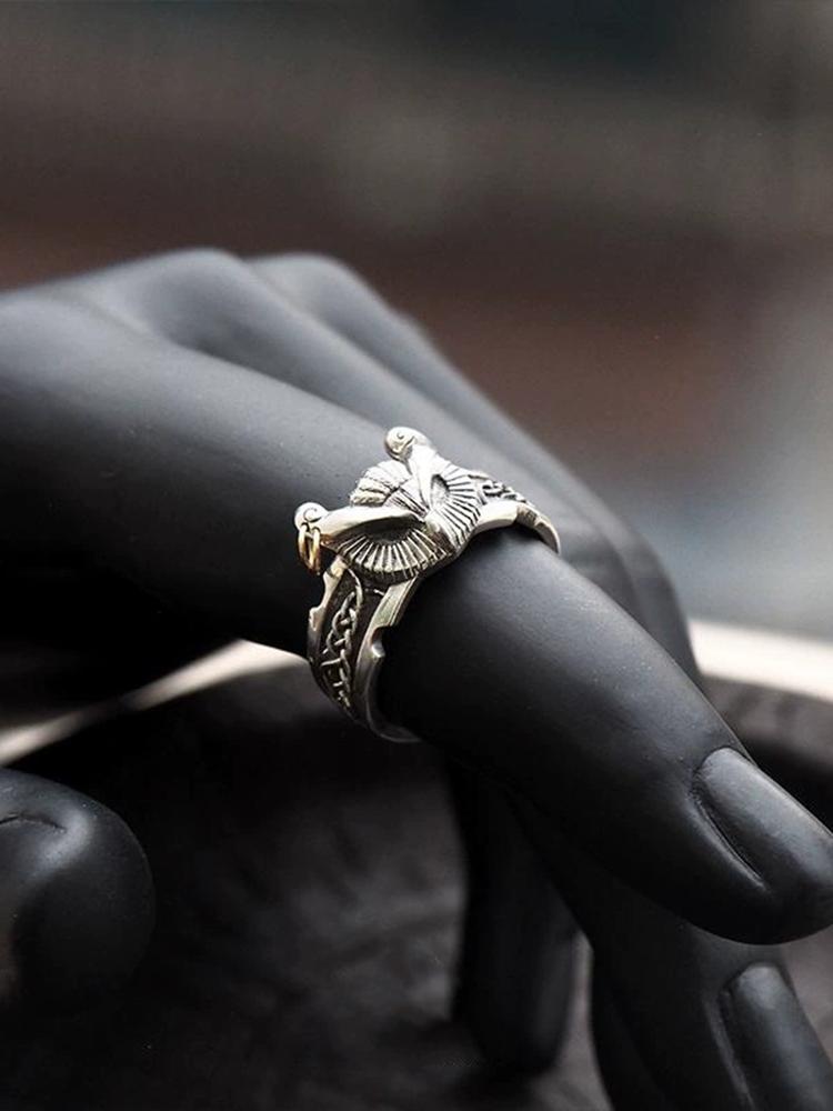 Vintage Thai Silver Animal Owl Finger Rings For Men Women Punk Fashion New Jewelry Couple Gift Party anillos mujer