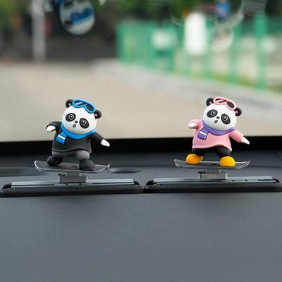 Car Skateboard Bear Decoration Cartoon Bear Skateboard Doll Car Decoration Funny Skater Bear Car Dashboard Decorations For