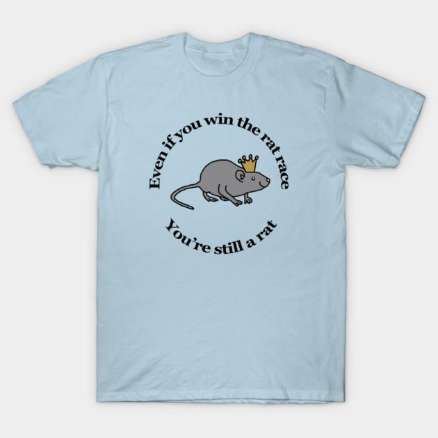 Asian Size Cotton Unisex Tshirt Print T-shirt Rat Race Funny Animals Quote T-shirt No-Cut Print Regular Fit