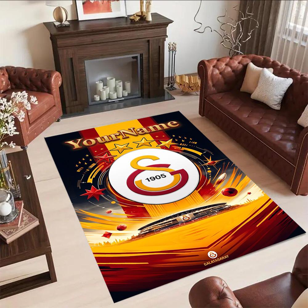 Galatasaray 315 Personalized Text Area Rug Perfect for Bedrooms Living Rooms Hallway Entryway Anti-slip Rug Office Home Decor