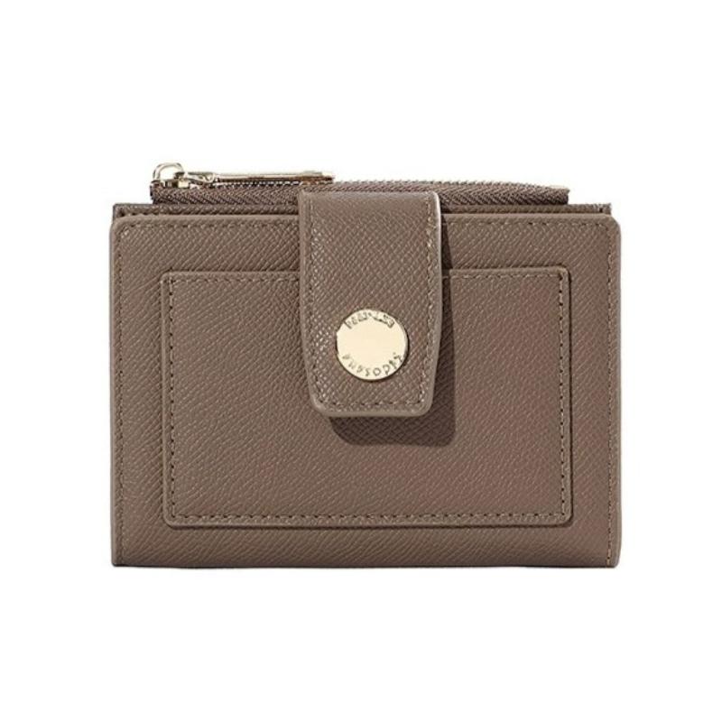 

Высококачественный женский кошелек из ПУ кожи, короткий, на молнии и с застежкой, клатч для держателей кредитных карт, кошелек, роскошный дизайнерский зажим для денег хаки