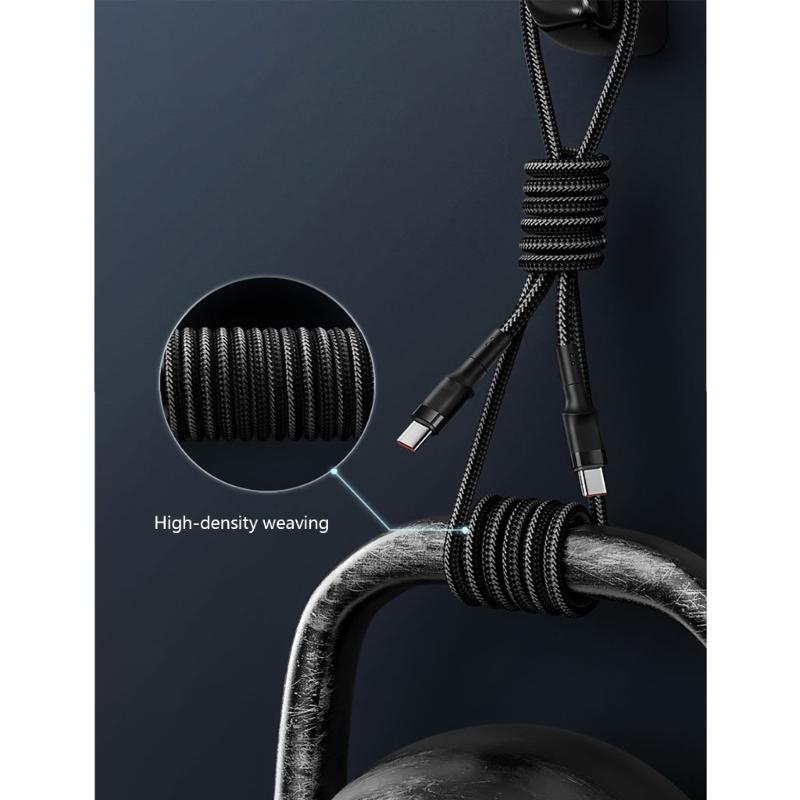 Fast 10A Charging Cable with Type C Interfaces for Efficient Data Sync and Power Delivery