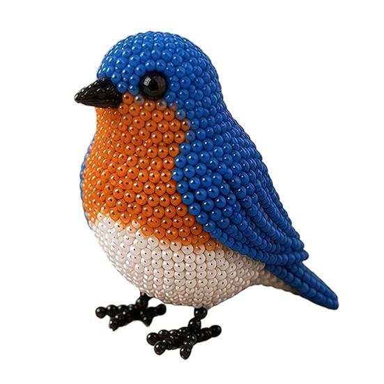 Kit de Broderie cu Mărgele Pasăre DIY, Kit de Meșteșug cu Mărgele Animale 3D, cu Accesorii Colorate cu Mărgele, Proiect Drăguț de Meșteșug cu Pasăre din Mărgele pentru Adulți și Adolescenți Cadou Creativ