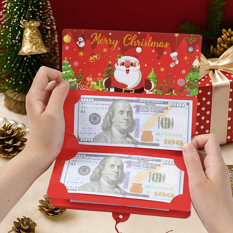 10-Slot Christmas Money Gift Cards Envelope for Cash Gifts Creative Xmas Birthday Party Money Box for Women Men Girl Boy