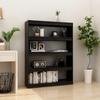 Day and Night - Day and Night Black Pine Wood Space Divider Shelf 100x30x135.5cm