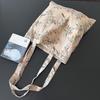 Vintage Style Women's Shoulder Bag Flower Print Large Capacity Ladies Underarm Bags Female Shopping Bag Casual Tote Handbags