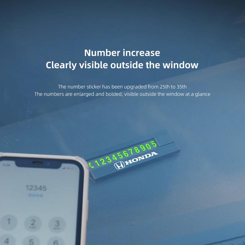 Temporary Parking Contact Number Plate Move Car Contact Card For Honda Civic Accord Fit Jazz Pilot CRV Odyssey Passport City HRV