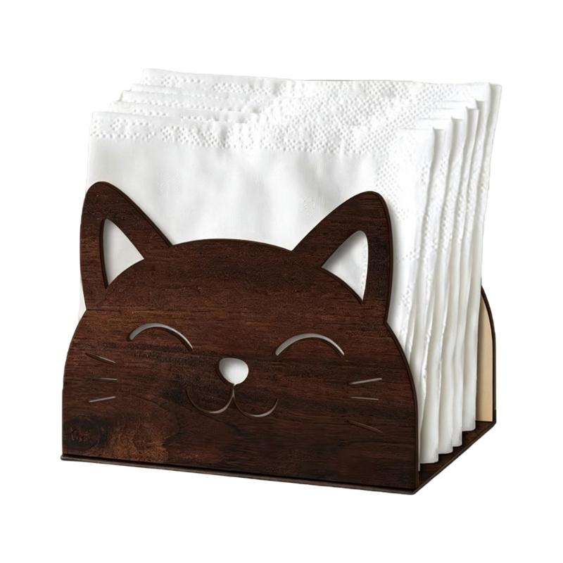 Dekorativer Holz-Serviettenhalter mit filigranem Ausschnittdesign Küchen-Papiertuchspender Tischdekoration für Partys Geeignet für Büros und Cafés