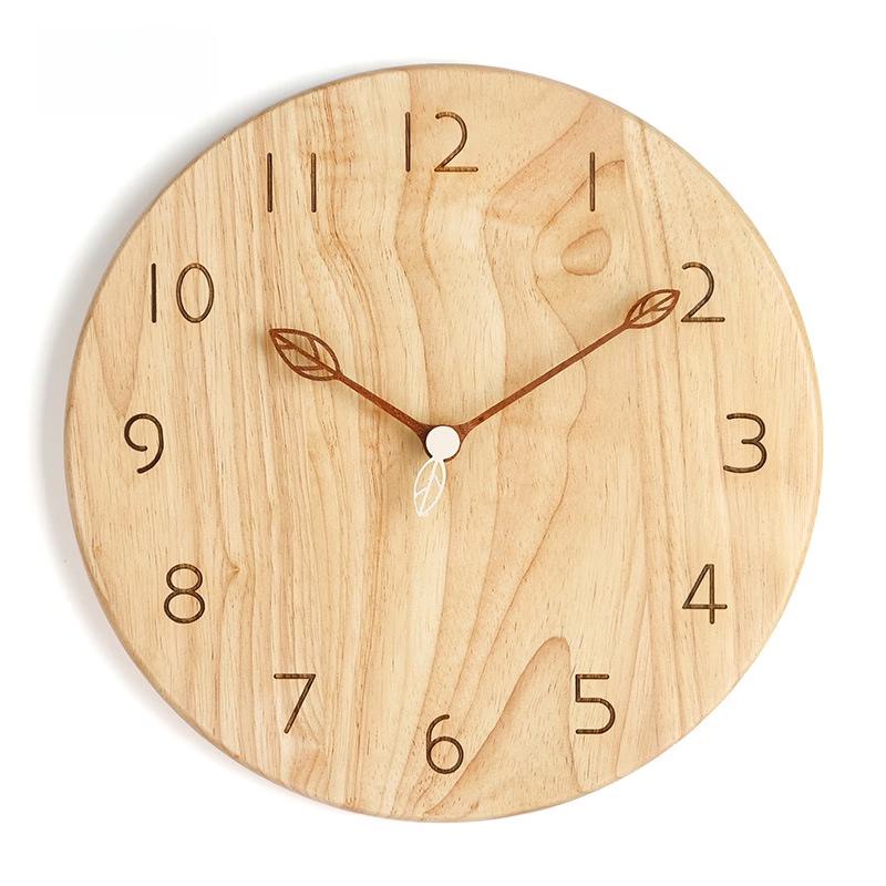 Handon 14-inch Japanese Style Solid Wood Wall Clock