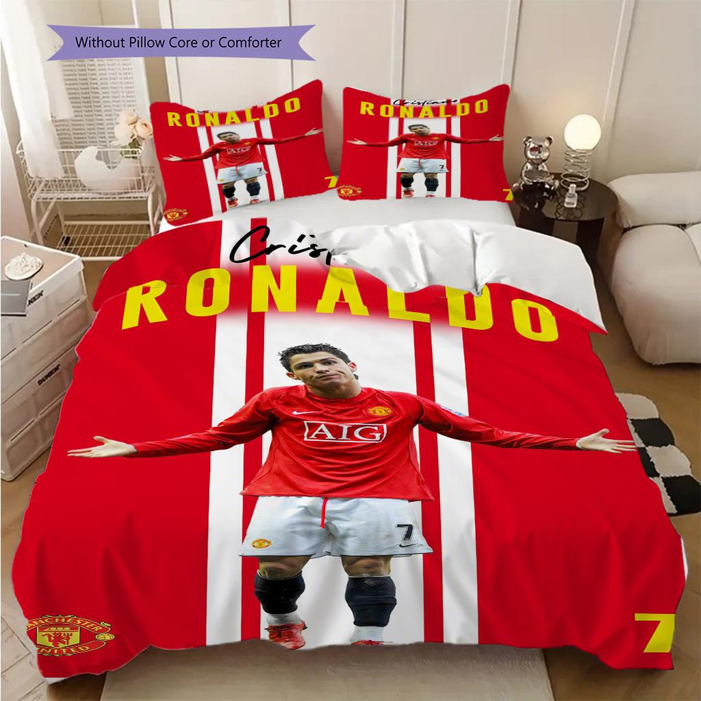 Cristiano Ronaldo Manchester Threepiece Set 1 Duvet Cover 2 Pillowcase Without Core Without Core Christmas Birthday Gift Bedding Set