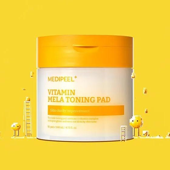 

[MEDI-PEEL] Vitamin Mela Toning Pad 2.0 (50 Sheets) - Brightening & Skin Clarity, Even Skin Tone, Vitamin Complex, K-Beauty Skincare 50pcs x 1EA