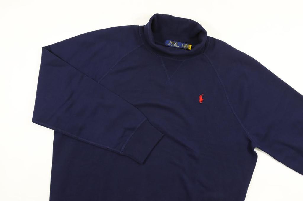 Polo Ralph Lauren Turtleneck Pullover Sweatshirt with Pony Size Navy Men's Embroidery, XL, (Product Code 01020187)