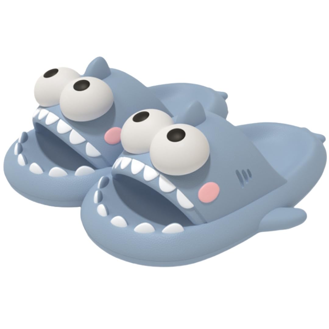 

Kaidisen 2024 Милые сандалии с животными, с толстой подошвой из ЭВА, мягкие амортизирующие воздушные тапочки для мужчин, для дома и улицы, уникальный размер, глаза, подошва, в форме акулы