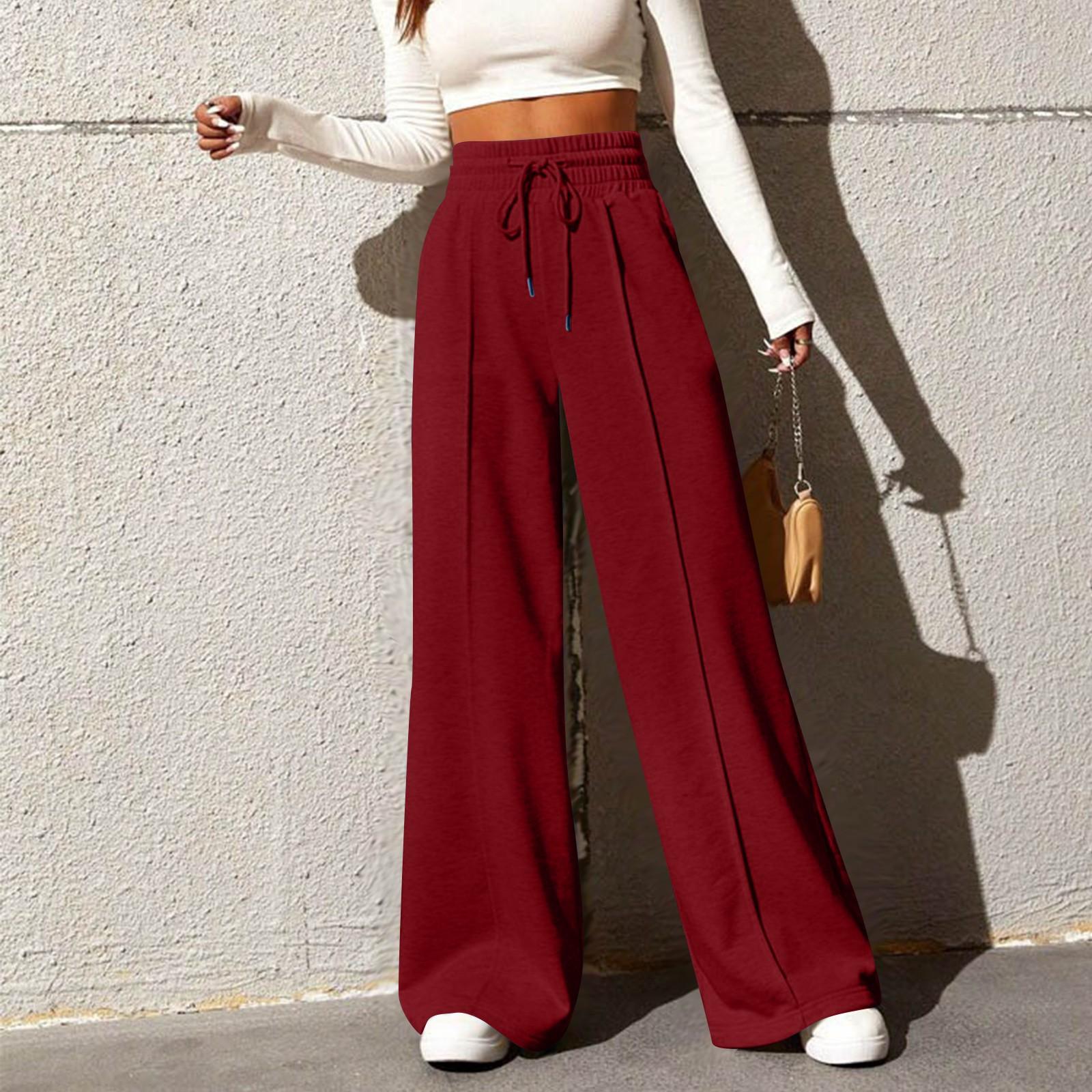 

Новые прямые свободные спортивные штаны, модные широкие брюки, повседневные брюки для танцев на открытом воздухе XL винный