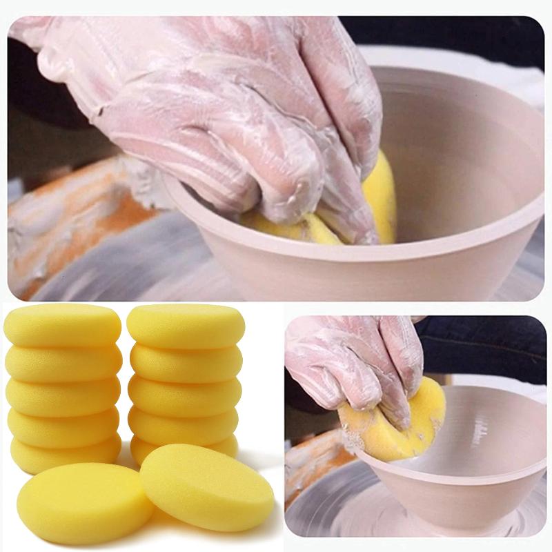 12Pz Spugne per Pittura Argilla da Modellare, Spugne Sintetiche Circolari per Artisti, Spugna per Acquerello per Pittura, Artigianato, Ceramica