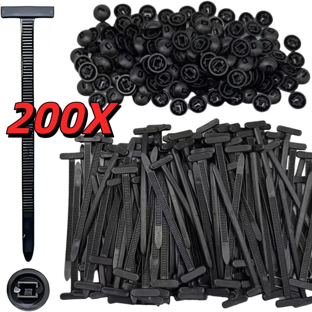 5-200PCS Self-locking Nylon Cable Tie Multi-Purpose Car Engine Guards Underbody Panel Retainer Strap Set Screw Replacement Clips