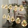 10pcs Romance Christmas Decorations Santa Claus Wishing Ball LED Curtain String Light  Home