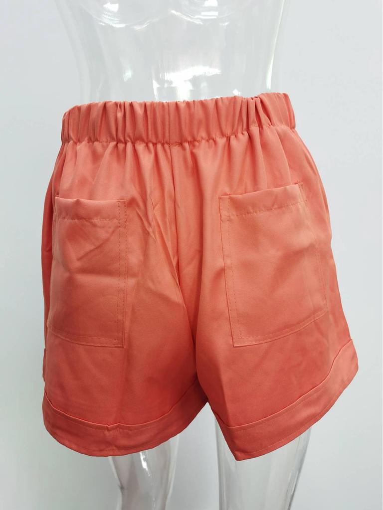 Damen High Waist Bindegürtel Casual Shorts - Sommer 2025 Europäischer Stil Weitbeinige Hosen